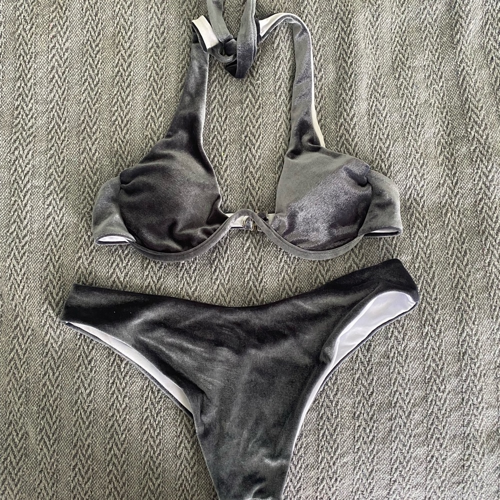 Zaful velvet suede bikini
